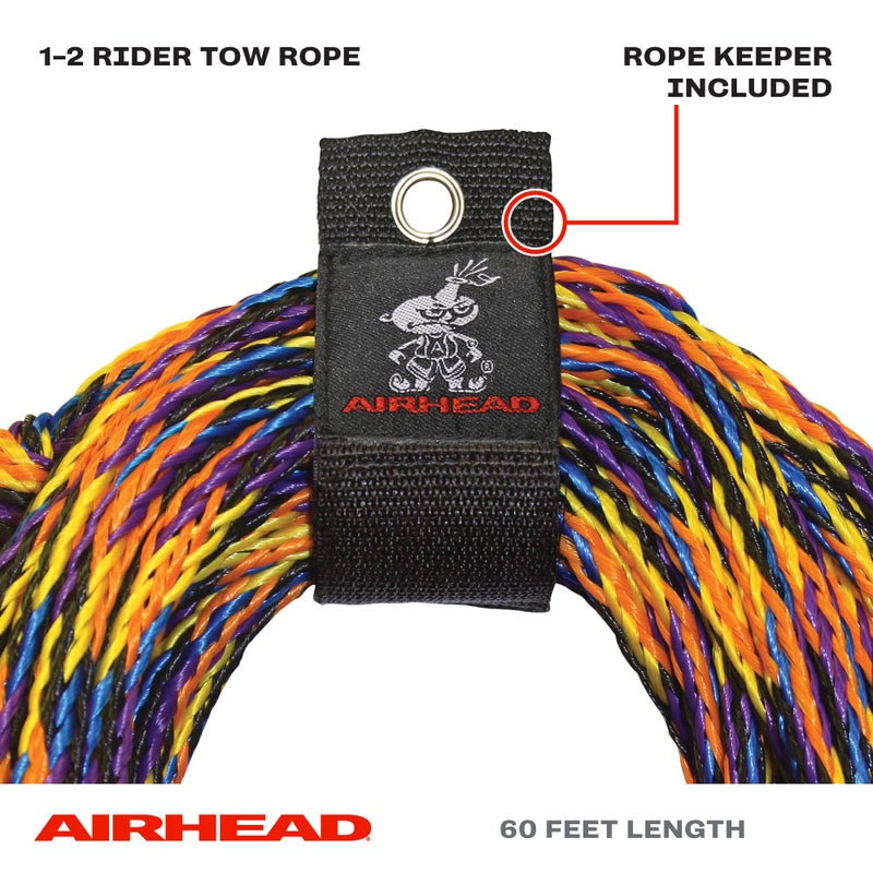 Airhead Tow Rope for 1-2 Rider Towable Tubes, 1 Section, 60-Feet, 2,375 Break Strength - Image 2